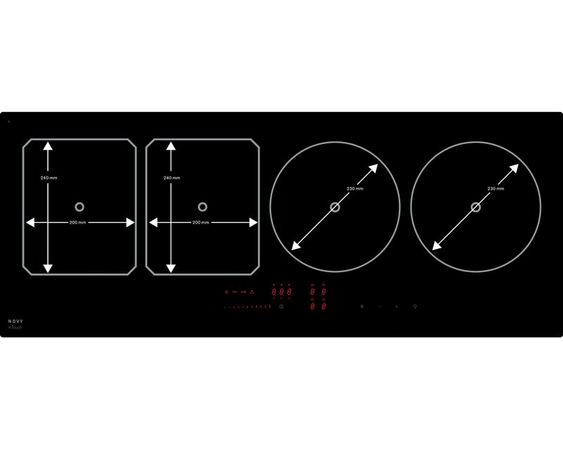 Novy Power 1767 zwarte inductiekookplaat van 100 cm