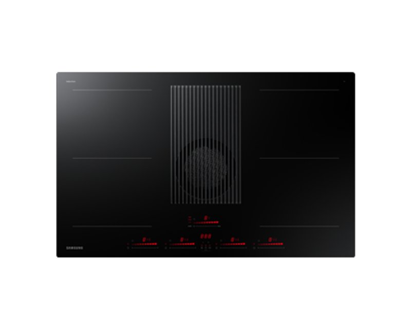 Productfoto van de Samsung NZ84T9747UK/UR inductiekookplaat met afzuiging