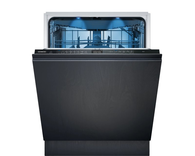 Siemens SN65ZX07CE volledig geïntegreerde vaatwasser met geopende deur
