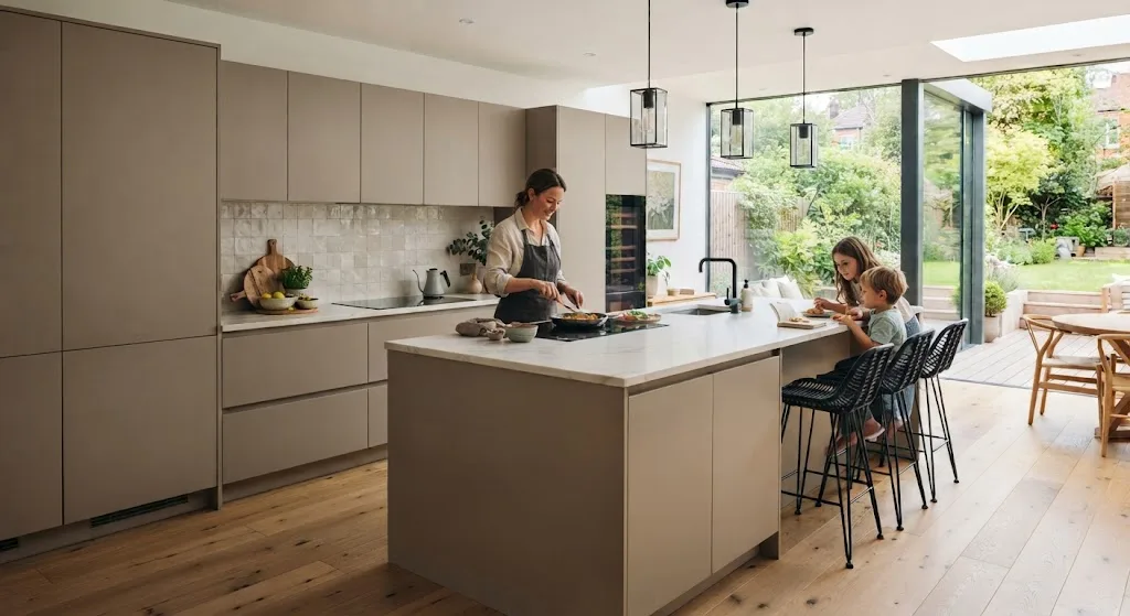 Voorbeeld van een minimalistische greeploze keuken