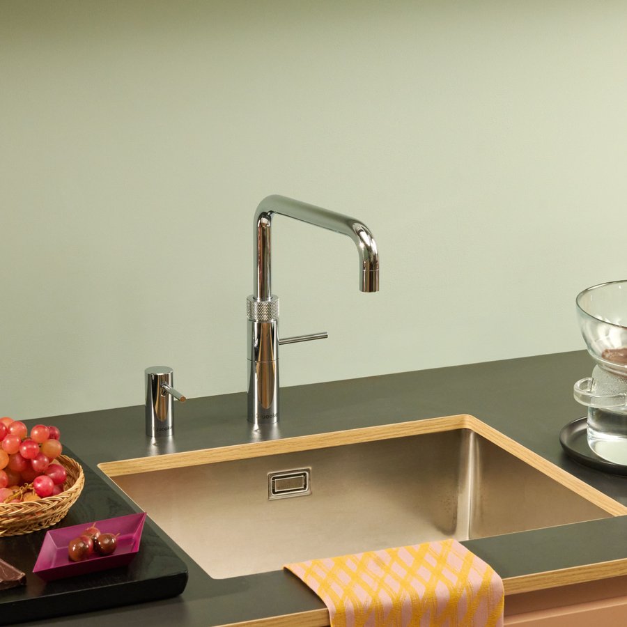 Keukenopstelling met Quooker Fusion; officiële Quooker-inspiratiefoto.