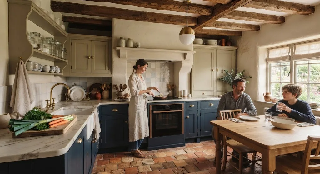 Voorbeeld van een landelijke keuken met shaker-fronten