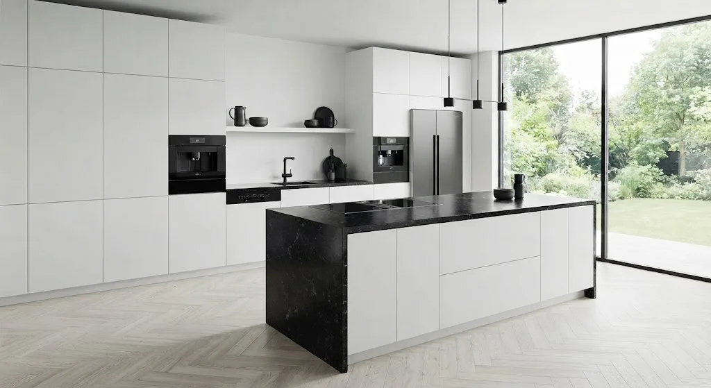 Voorbeeld van een moderne, strakke keuken