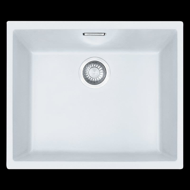 Franke Sirius spoelbak in Tectonite Polar White, productbeeld van Dekker Zevenhuizen